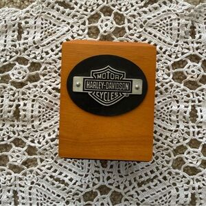 Harley-Davidson Wooden Pencil Box with Logo